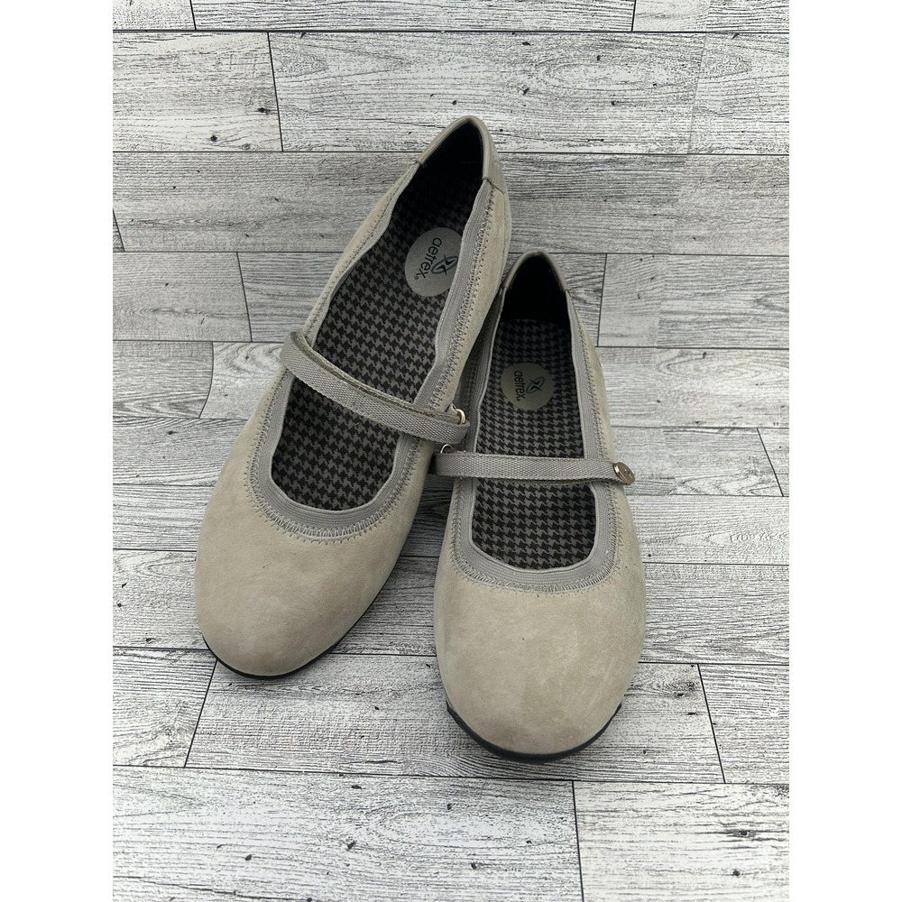 Aetrex Caroline Mary Jane Shoes Womens Size 7.5 Medium Leather Comfort Flats